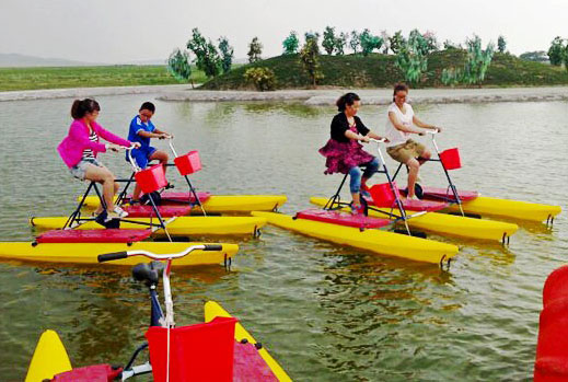 Water pedal boats in the amusement park