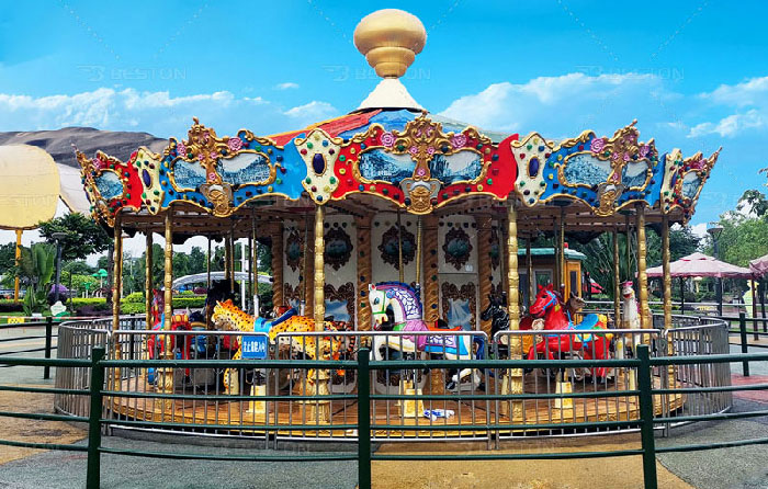 Kiddie carousel amusement ride